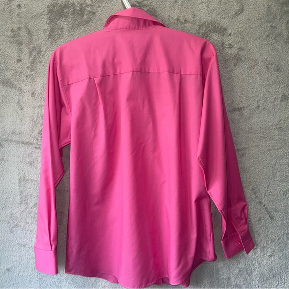 Foxcroft Pink Wrinkle Free Cotton Blend Button Down Top Size 6 - Picture 2 of 10
